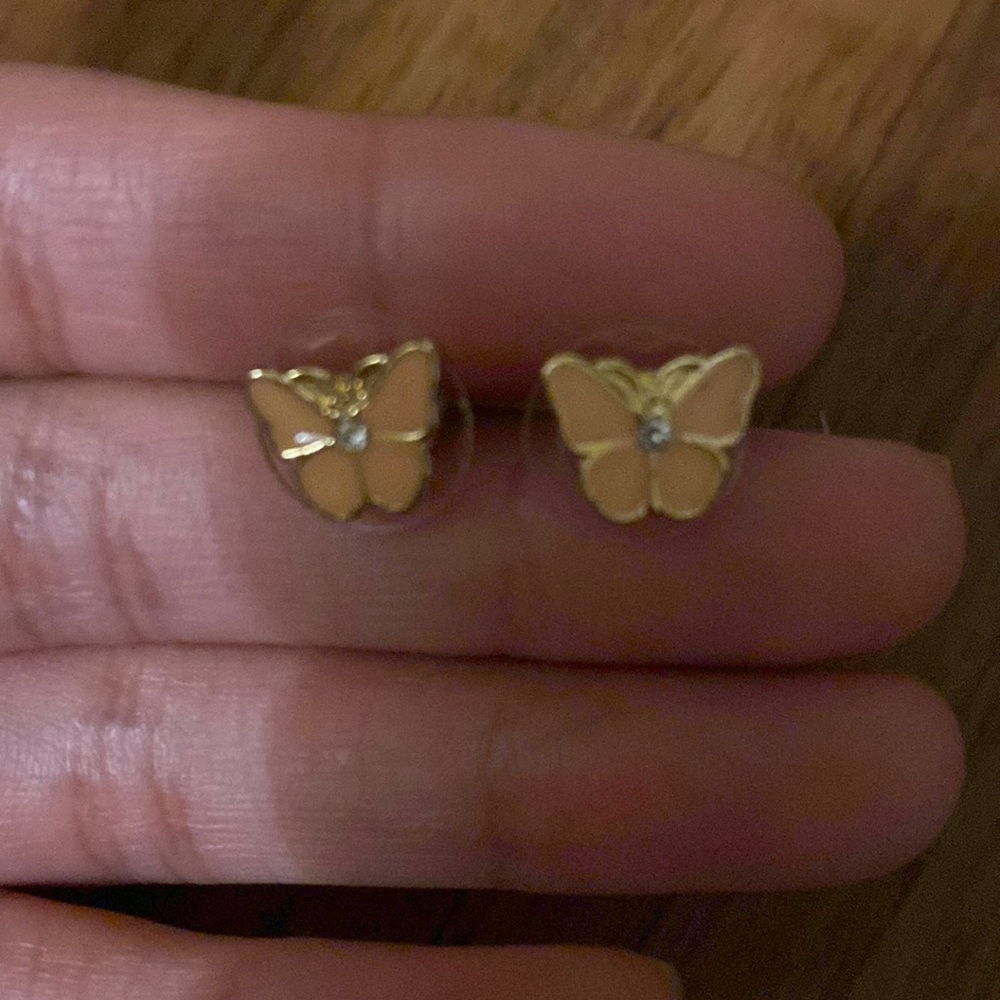 light pink butterfly earrings